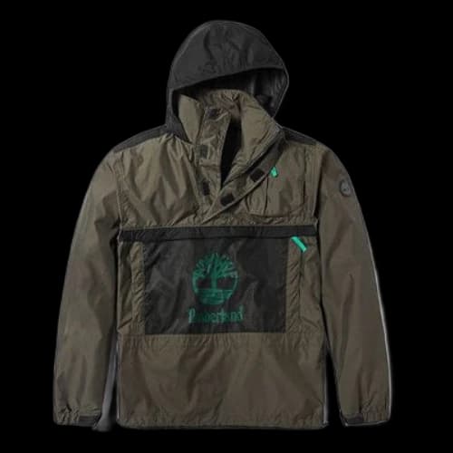 Timberland Contrasting Colors Pocket hooded Pullover Jacket Green