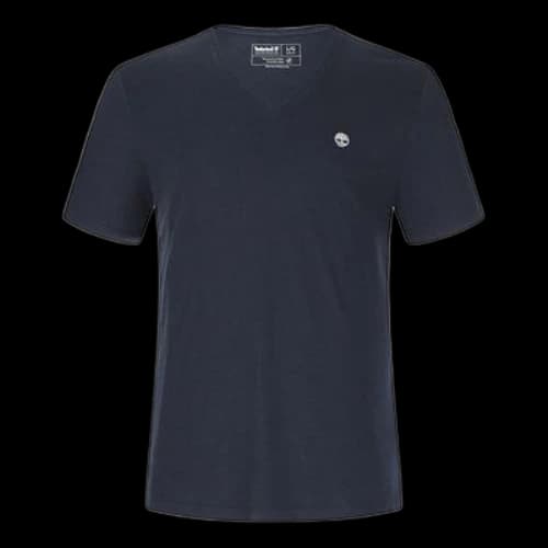 Timberland Embroidered Logo V neck Short Sleeve Blue