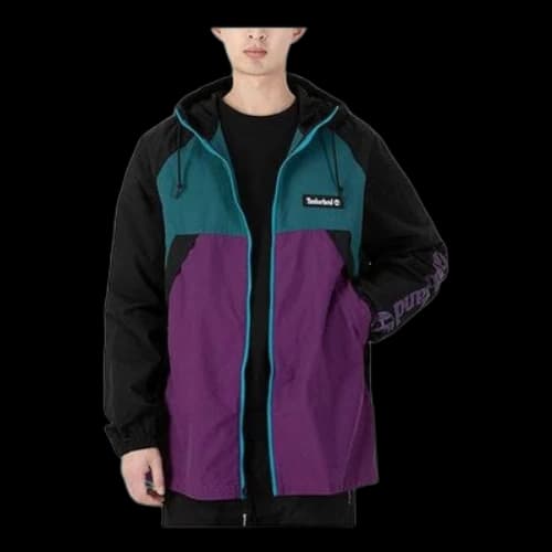 Timberland Windbreaker Full Zip Jacket 'Green Purple'