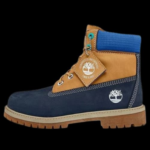 (GS) Timberland Premium 6 Inch Waterproof Boots 'Wheat Blue Navy'