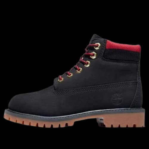 (GS) Timberland 6 Inch Premium Waterproof Boots 'Black Red'