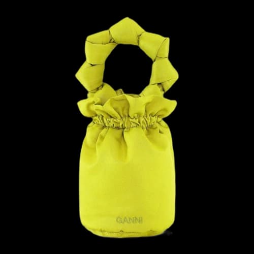 GANNI Satin Knots Top Handle Purse 'Green'