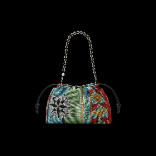 Loewe Medium Embellished Denim Flamenco Purse 'Multicolor'