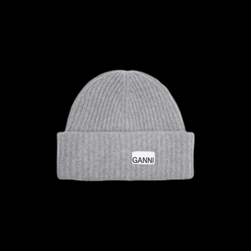 GANNI Structured Rib Beanie 'Melange'