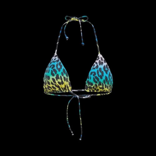 GANNI Recycled Printed String Bikini Top 'Multicolor'