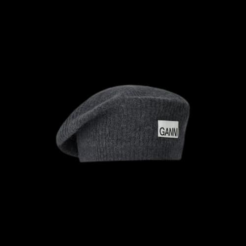 GANNI Soft Wool Beret 'Ash'