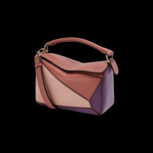 Loewe Puzzle Small Bag 'Dark Purple/Dark Rust'