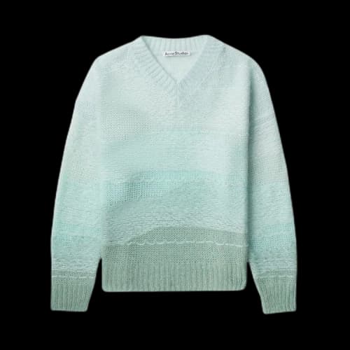 Acne Studios V Neck Knit Jumper 'Mint/Multicolor'