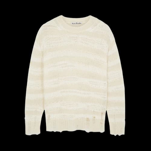 Acne Studios Distressed Stripe Jumper 'Off White/White'