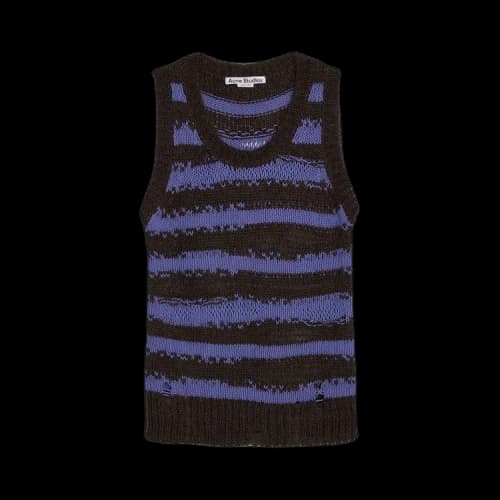 Acne Studios Distressed Vest 'Warm Charcoal Grey/Cold Purple'