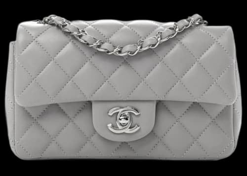 Chanel Quilted Mini Rectangular Flap Bag Grey