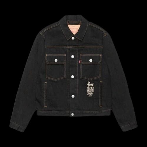 Stussy x Levi's Crispy Rinse Trucker Jacket 'Black/Brown'
