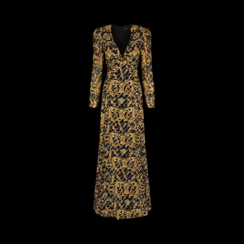 Versace Baroque Print Evening Gown 'Multicolor'