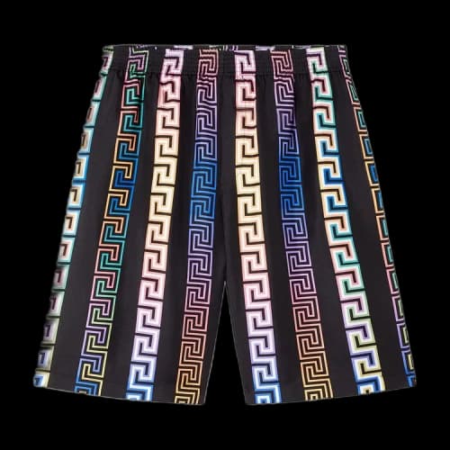 Versace Greca Neon Print Silk Shorts 'Multicolor'
