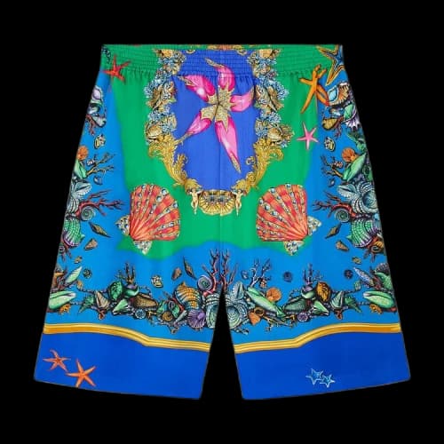 Versace Trésor De La Mer Print Silk Shorts 'Multicolor'