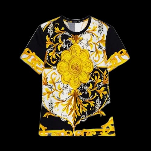 Versace Barocco Short-Sleeve Knit Top 'Black'