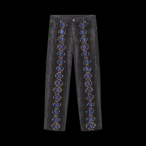 Versace Python Print Studded Jeans 'Black/Blue'