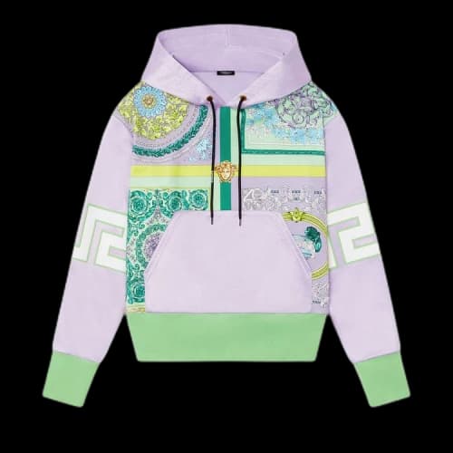 Versace Barocco Mosaic Sweatshirt 'Lilac/Green Water'