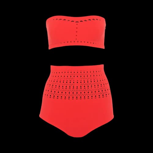 Alaïa Seamless Knitted Swimsuit 'Ecarlate'