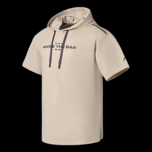 Li-Ning Logo Short Sleeve Hoodie 'Oatmeal'