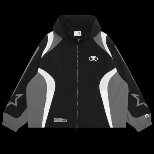 AAPE Moonface Hooded Zip-Up Jacket 'Black'