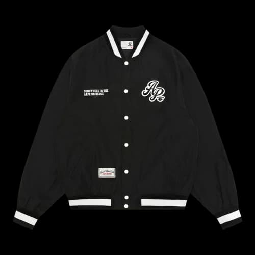 AAPE Sports Logo Varsity Jacket 'Black'
