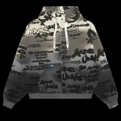 AAPE AAPEUNVS Unvs Graffiti Zip-Up Hoodie 'Grey/Ivory'