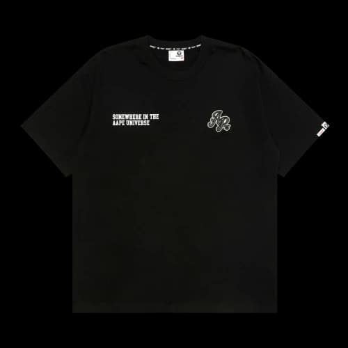 AAPE AAPEUNVS Unvs Logo Patch Tee 'Black'