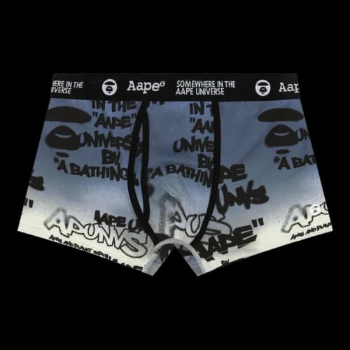 AAPE Graffiti Print Boxers 'Grey/Purple'