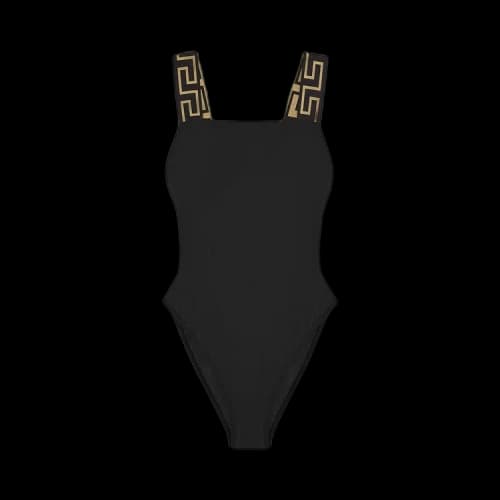 Versace Greca Border Print Swimsuit 'Black'