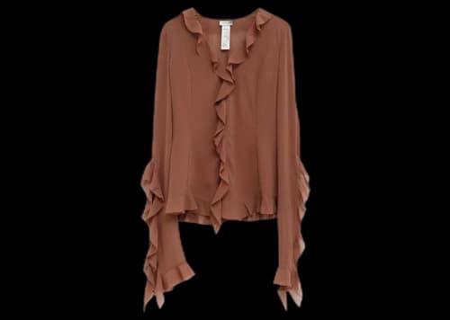 Acne Studios Ruffle Blouse Toffee Brown All