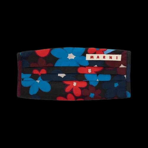 Marni Logo Floral Facemask 'Blue'