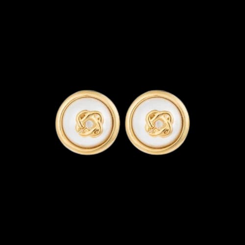 Casablanca Pearl Logo Stud Earrings 'Gold/Pearl'