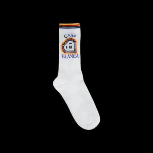 Casablanca Ribbed Sports Sock 'Rainbow Heart'