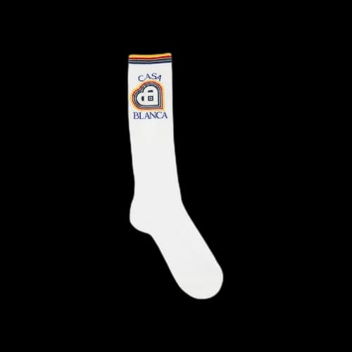 Casablanca Ribbed Sport Sock 'Rainbow Heart'