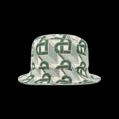 Casablanca Heart Monogram Flat-Peak Bucket Hat 'Evergreen'