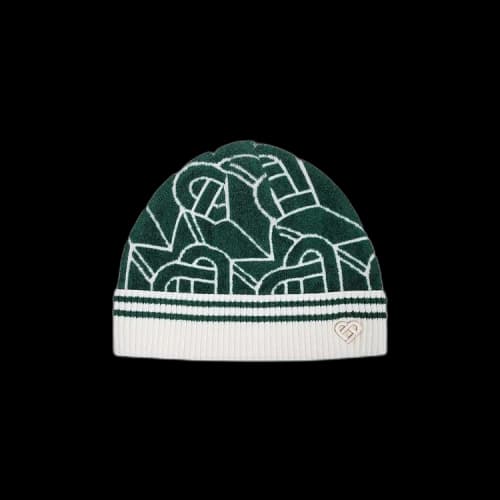 Casablanca Heart Monogram Beanie 'Green/White'