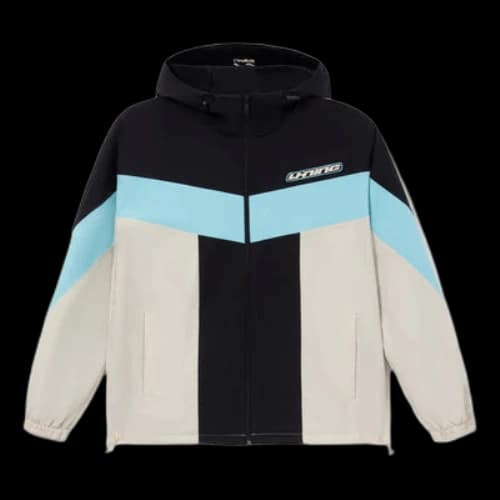 Li-Ning Logo Color Block Full Zip Hooded Jacket 'Black Oatmeal'