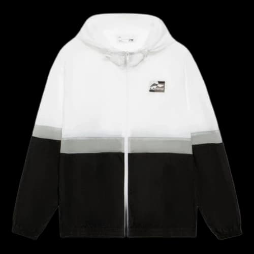 Li-Ning Logo Color Block Woven Windbreaker 'White Grey Black'