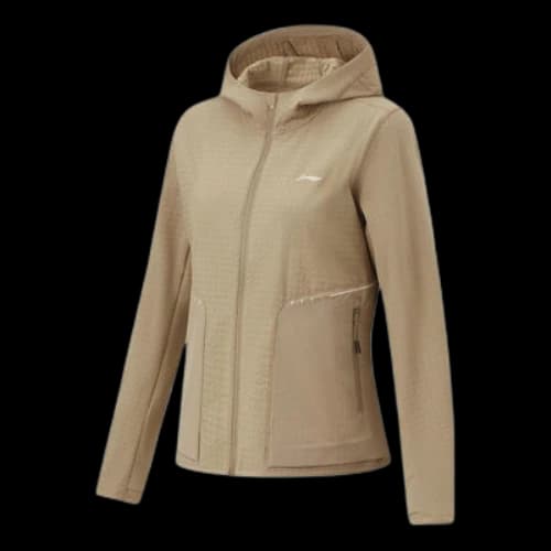 Li-Ning Logo Sports Hooded Windbreaker 'Khaki' (Women's)
