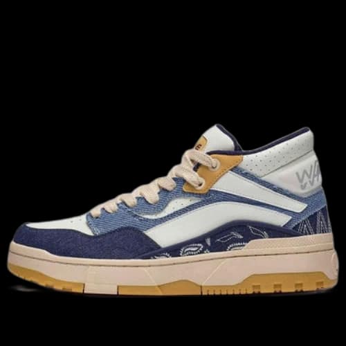 Li-Ning Wave Mid Classic Skate Shoes 'Blue White'