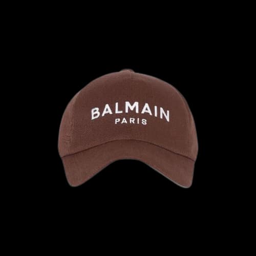 Balmain Logo Embroidered Cap 'Brown/White'