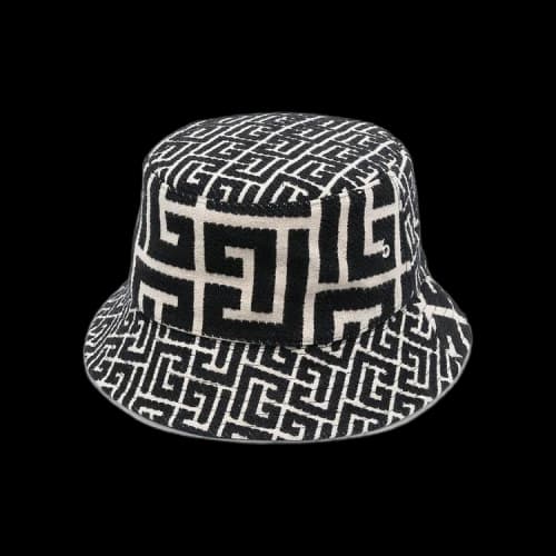 Balmain Monogram Motif Hat 'Ivory/Black'