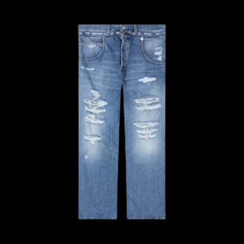 Balmain Destroyed Loose Denim Pants 'Blue'