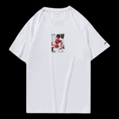 Li-Ning New York Fashion Week Character Printing Short Sleeve Couple Style White