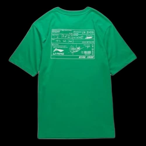Li-Ning Sports Fashion Series Printing Round Neck Short Sleeve Green
