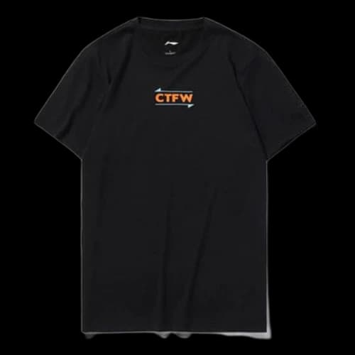 Li-Ning CF Series Printing Round Neck Short Sleeve Unisex Black