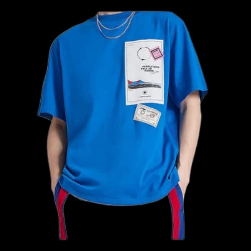 Li-Ning CF Earth Loose Short Sleeve Couple Style Blue