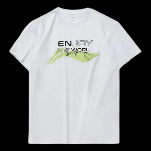 Li-Ning Alphabet Printing Large Logo Casual Short Sleeve White