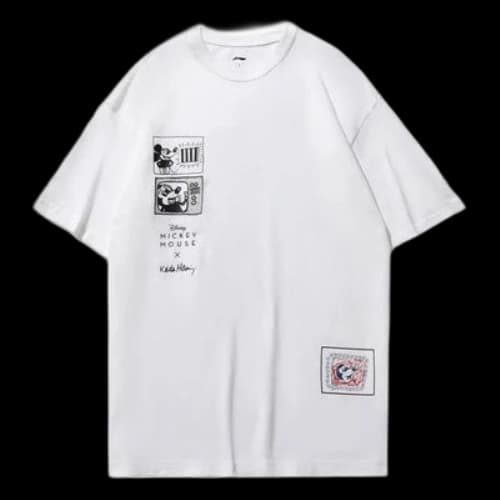Li-Ning x Disney Mickey x Keith Haring Tee 'White Black'
